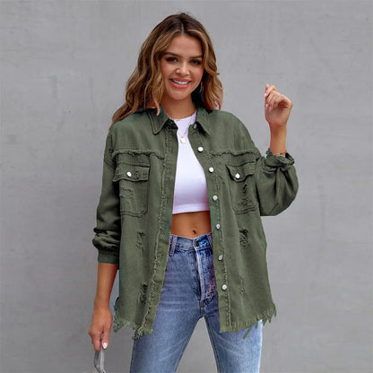 Boho Damen Jeansjacke mit herbstlichem Ibiza-Flair & Slim Fit – Yara