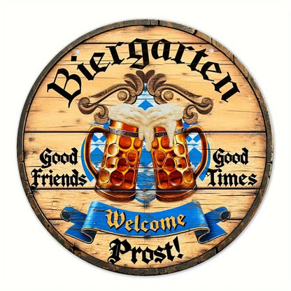 Metallisches Wandschild „Biergarten Prost“ – ProstSchild Oktoberfest 2026