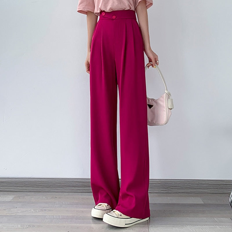 High-Waist Casual Damen Hose mit weitem Bein – Emilia Herbstedition