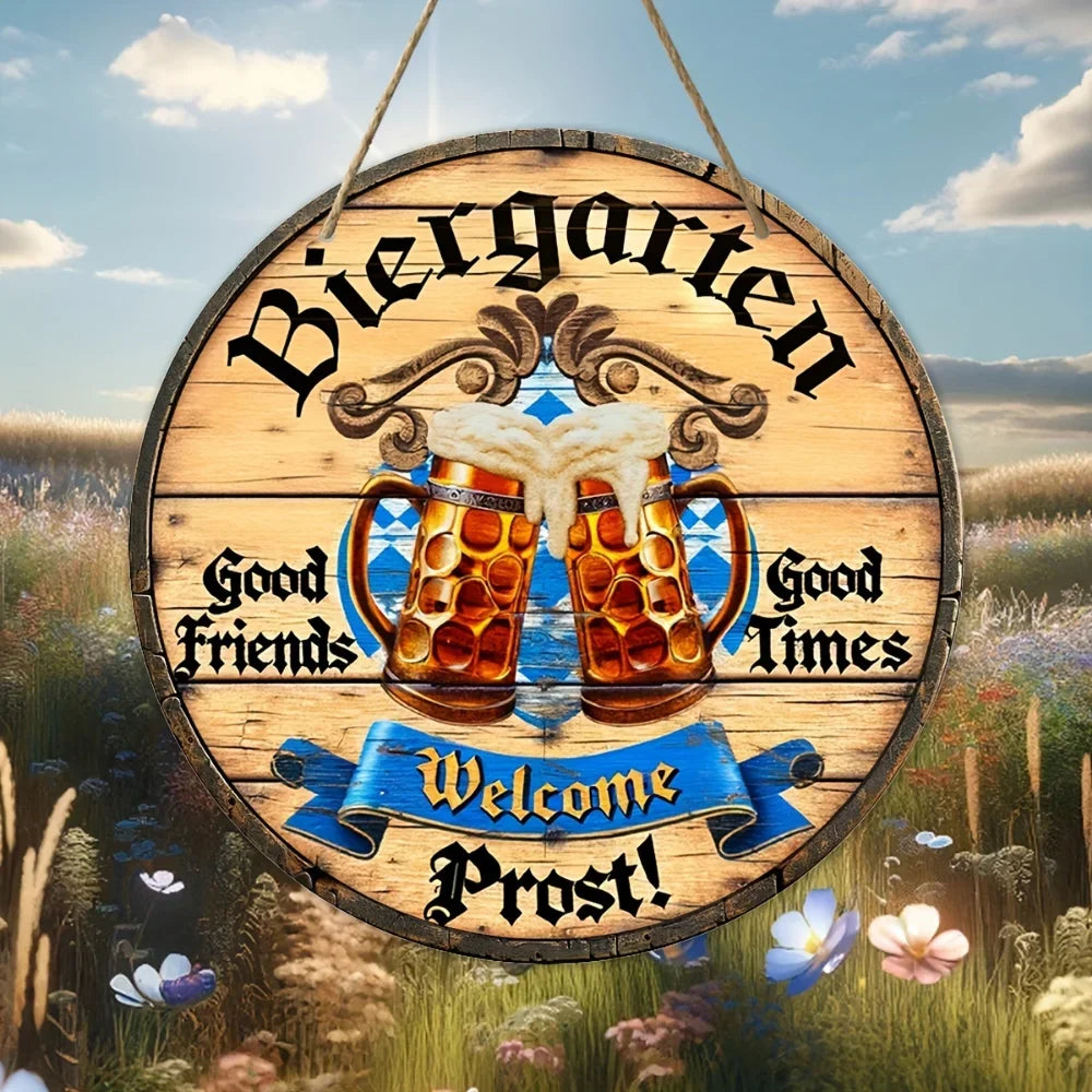 Metallisches Wandschild „Biergarten Prost“ – ProstSchild Oktoberfest 2026