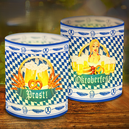 Tisch-Laternen Set im Oktoberfest-Design (12 Stück, 1+1 gratis) – LampenFreude Oktoberfest 2026