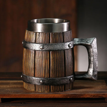 Hölzerner Bierkrug mit Edelstahleinsatz (600 ml) – EichenKrug Oktoberfest 2026