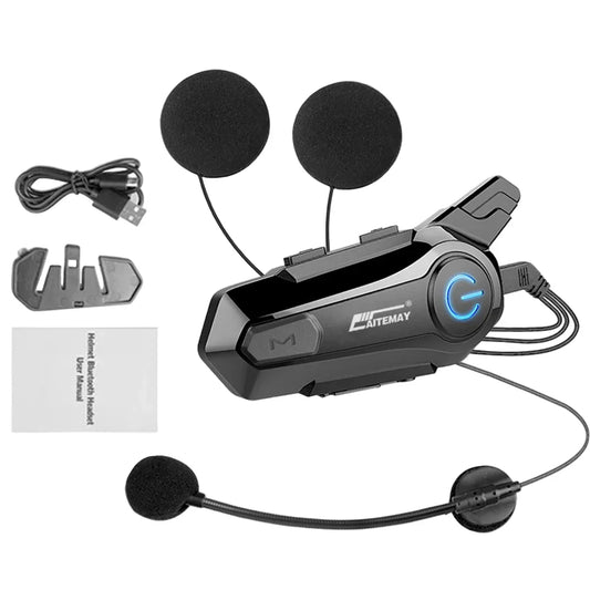 Bluetooth-Motorradhelm-Intercom-Headset mit 1000 m Reichweite & IPX6 wasserdicht – RoadComm