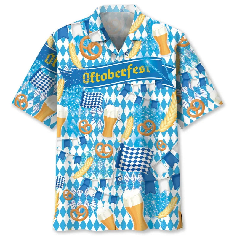 Hawaii-Hemd mit Bier- & Brezn-Muster – FeierLaune Oktoberfest 2026
