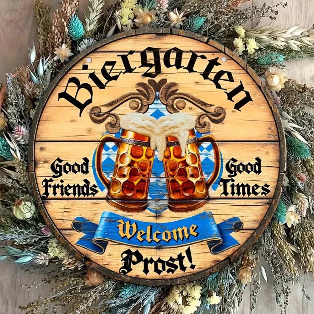 Metallisches Wandschild „Biergarten Prost“ – ProstSchild Oktoberfest 2026