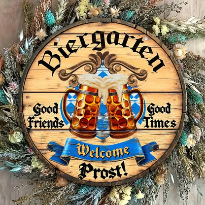 Metallisches Wandschild „Biergarten Prost“ – ProstSchild Oktoberfest 2026