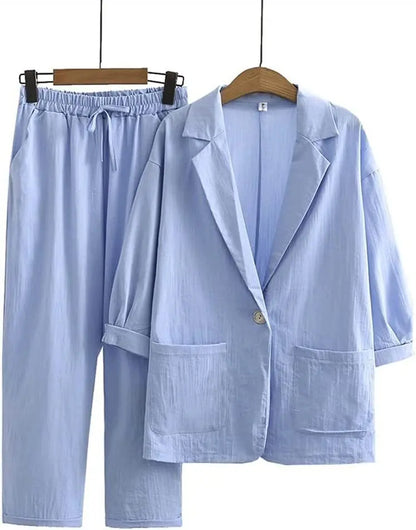 Herbstlich & Stylisch Zweiteiler mit Jäckchen und gerader Hose Damen – Sorella