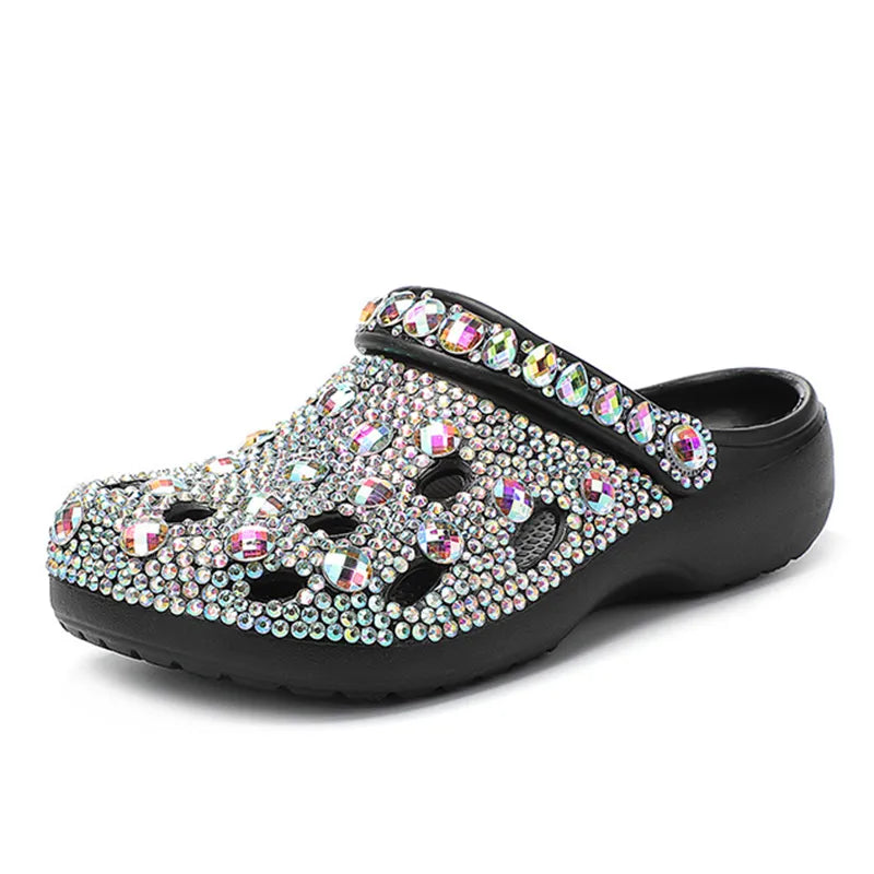 Kristallverzierte Sommer-Damenslipper aus EVA – Alviera
