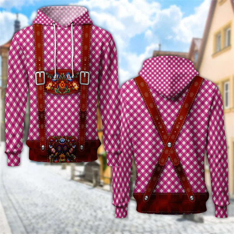 3D Trachten Hoodie mit Bierkrug-Print – ProstZeit Oktoberfest 2026