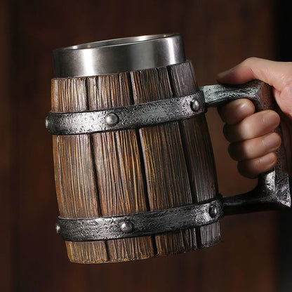 Hölzerner Bierkrug mit Edelstahleinsatz (600 ml) – EichenKrug Oktoberfest 2026