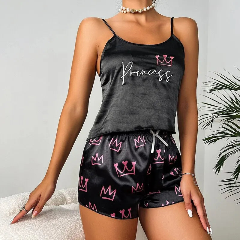 Stilvolles Satin-Pyjama-Set Damen – Alina
