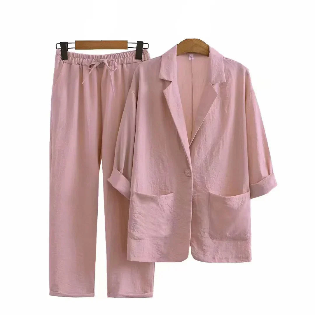 Herbstlich & Stylisch Zweiteiler mit Jäckchen und gerader Hose Damen – Sorella