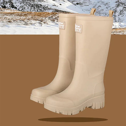 Damen Chelsea-Regenstiefeletten wasserdicht mit Blockabsatz & Profilsohle – Saphira