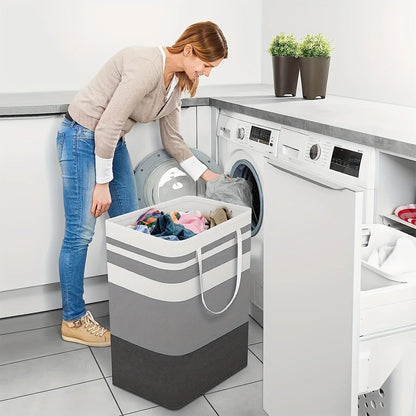 75L großer Wäschekorb mit Griffen und zusammenklappbarem Design – Solen