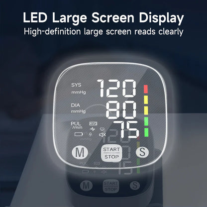 Wiederaufladbares LED-Handgelenk-Blutdruckmessgerät mit Sprachfunktion – HeartGuard