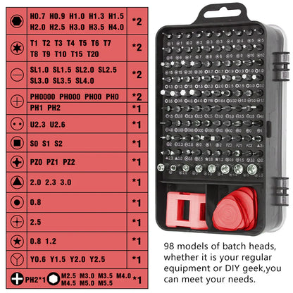 115-in-1 Präzisionsschraubendrehersatz mit magnetischen Reparaturwerkzeugen – ProFix