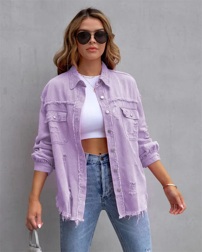 Boho Damen Jeansjacke mit herbstlichem Ibiza-Flair & Slim Fit – Yara