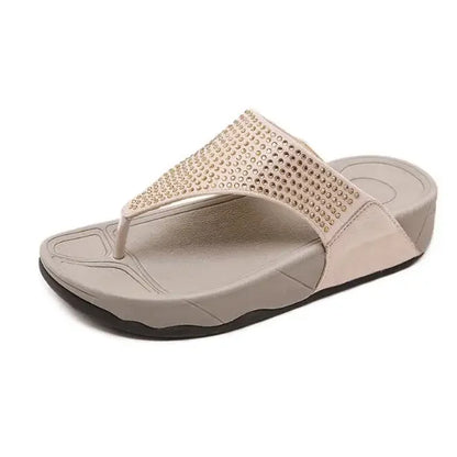 Bequeme Damen-Platform-Slipper mit Strass – Geneva