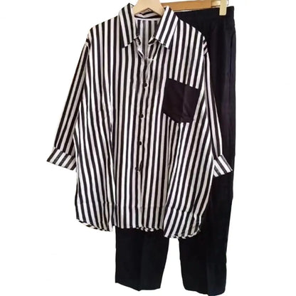 Zweiteiliges Herbst-Set aus Leinen Kuscheliges Shirt & Weite Hose - Zayenne