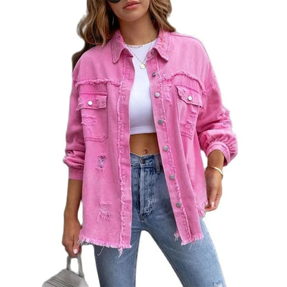 Boho Damen Jeansjacke mit herbstlichem Ibiza-Flair & Slim Fit – Yara