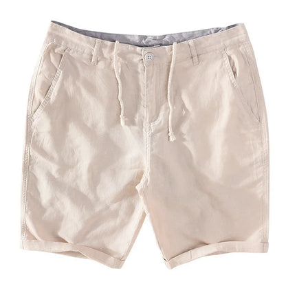 Strandshorts Herren Leinen-Baumwolle Sommerlook mit Knopfverschluss - Sandro