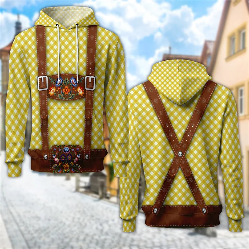 3D Trachten Hoodie mit Bierkrug-Print – ProstZeit Oktoberfest 2026