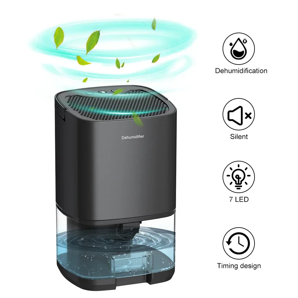 1000ml Tragbarer 2-in-1 Luftentfeuchter mit Luftfilter und Nachtlicht – Aveline