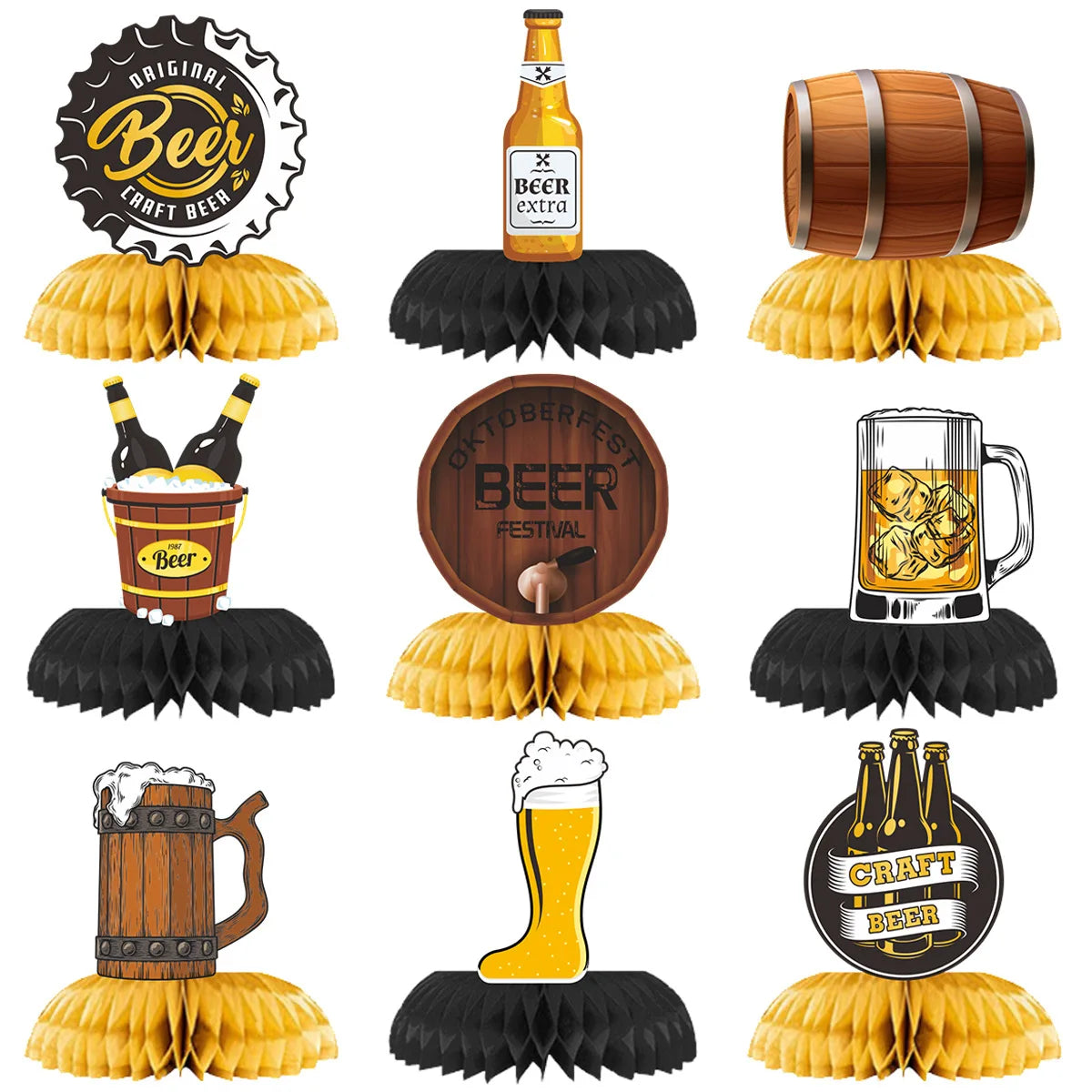 Tischdeko Bündeln mit Biermotiven (3×9er-Set) – FestTisch Oktoberfest 2026