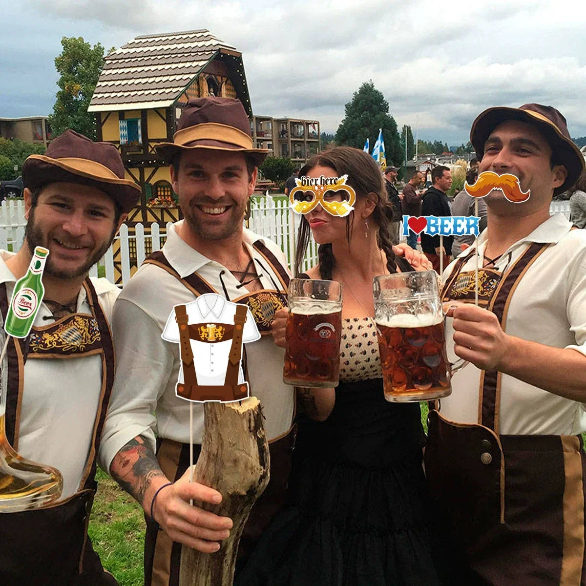 Foto-Requisiten Set im Oktoberfest-Design (30-teilig)- 1+1 Gratis – GaudiSpaß Oktoberfest 2026