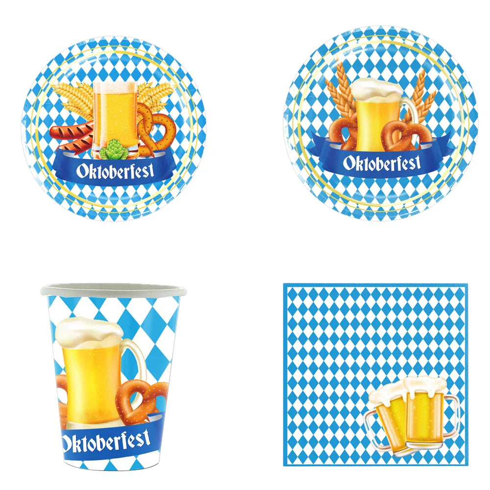 Einweg-Partygeschirr Set im Oktoberfest-Design (inkl. Tischdecke) – GaudiSet Oktoberfest 2026