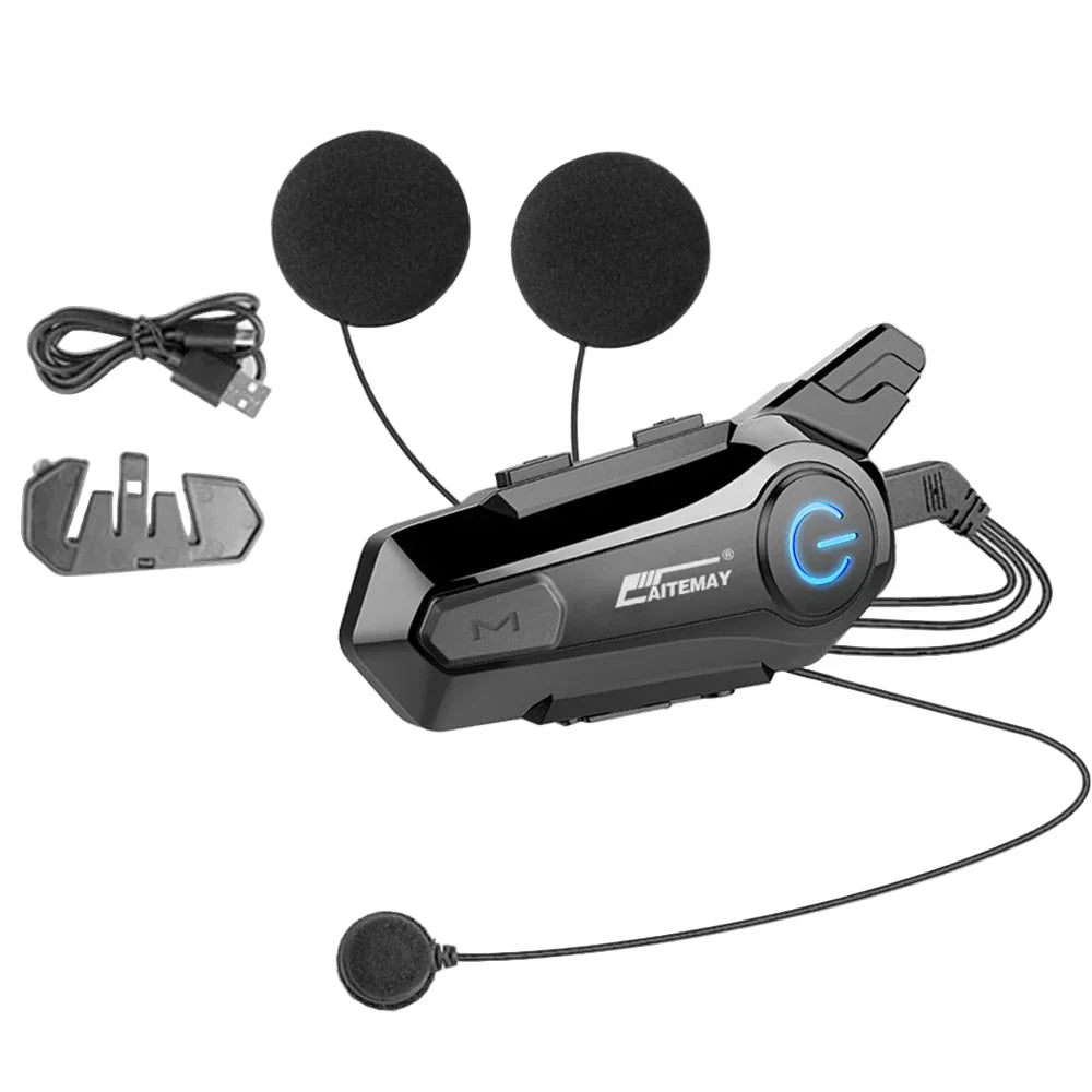 Bluetooth-Motorradhelm-Intercom-Headset mit 1000 m Reichweite & IPX6 wasserdicht – RoadComm