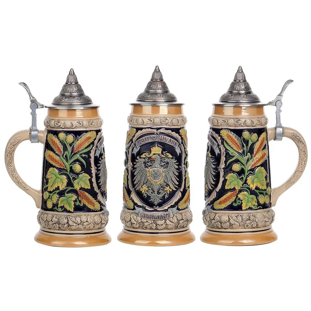 Bierkrug mit Relief & Zinndeckel (0,8 L) – BavariaKrug Oktoberfest 2026
