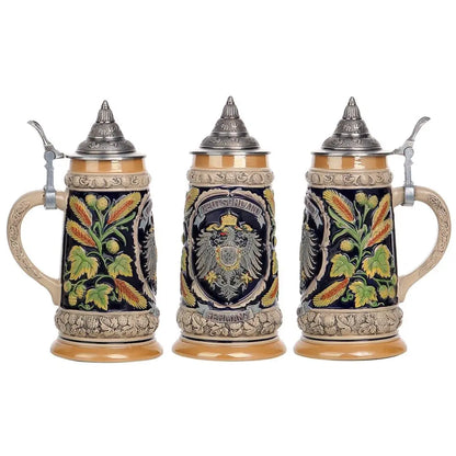 Bierkrug mit Relief & Zinndeckel (0,8 L) – BavariaKrug Oktoberfest 2026