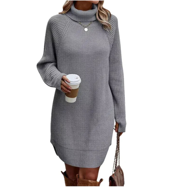 Herbstliches Strickkleid mit Rollkragen – Maris