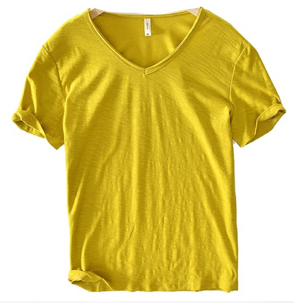 Herren V-Ausschnitt Leinen Shirt – Luca