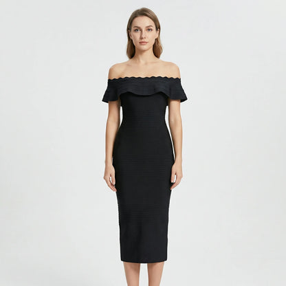 Schulterfreies Midi Kleid - Letizia