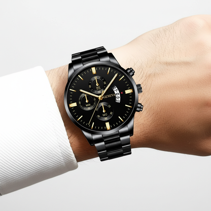 Schwarze Titanstahl Uhr - TitanTime 