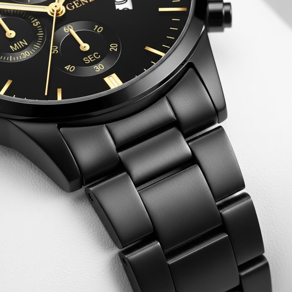 Schwarze Titanstahl Uhr - TitanTime 