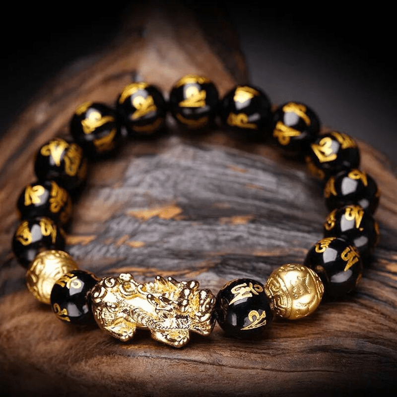 Schwarzes Obsidian-Armband - WealthObsidian 