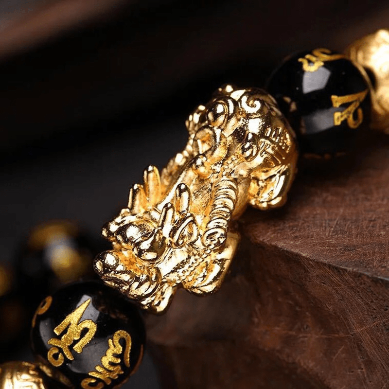 Schwarzes Obsidian-Armband - WealthObsidian 
