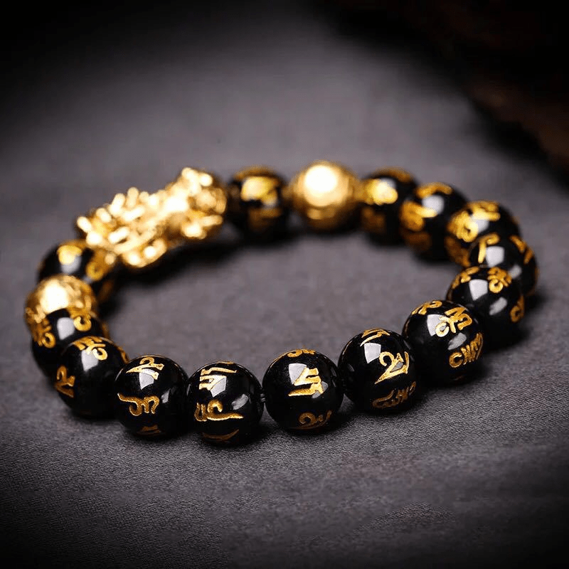 Schwarzes Obsidian-Armband - WealthObsidian 