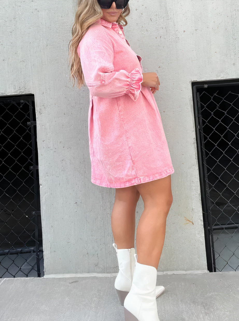 Denim Kleid mit langen Ärmeln – Herbstzauber Noor