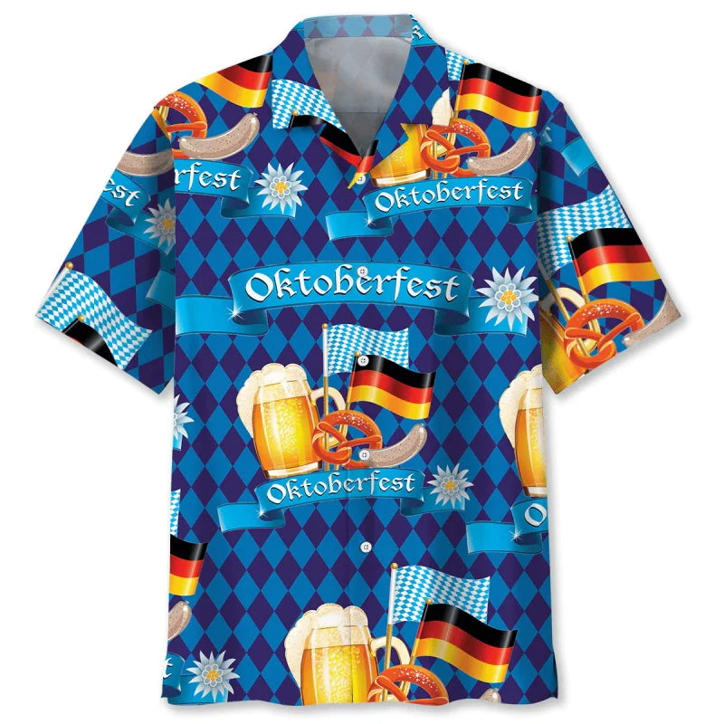 Hawaii-Hemd mit Bier- & Brezn-Muster – FeierLaune Oktoberfest 2026