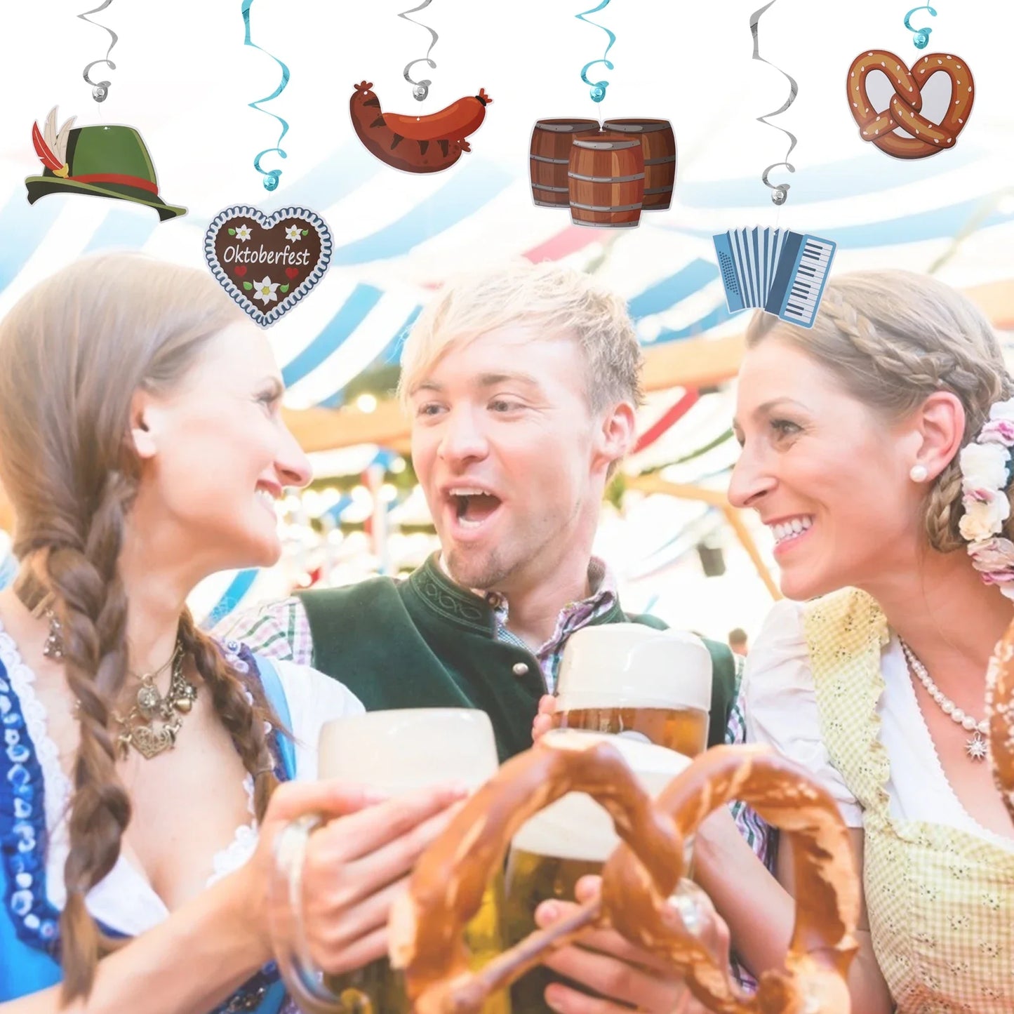 Hängedekorationen Set – FestWirbel Oktoberfest 2026 (1+1 Gratis)