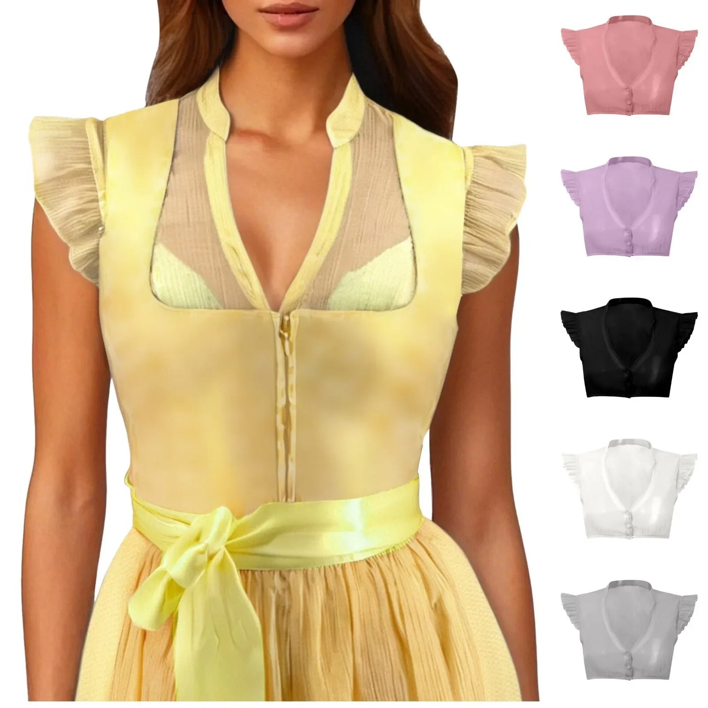 Dirndl Bluse mit Volantärmeln – Leni Oktoberfest 2026