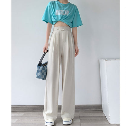 High-Waist Casual Damen Hose mit weitem Bein – Emilia Herbstedition