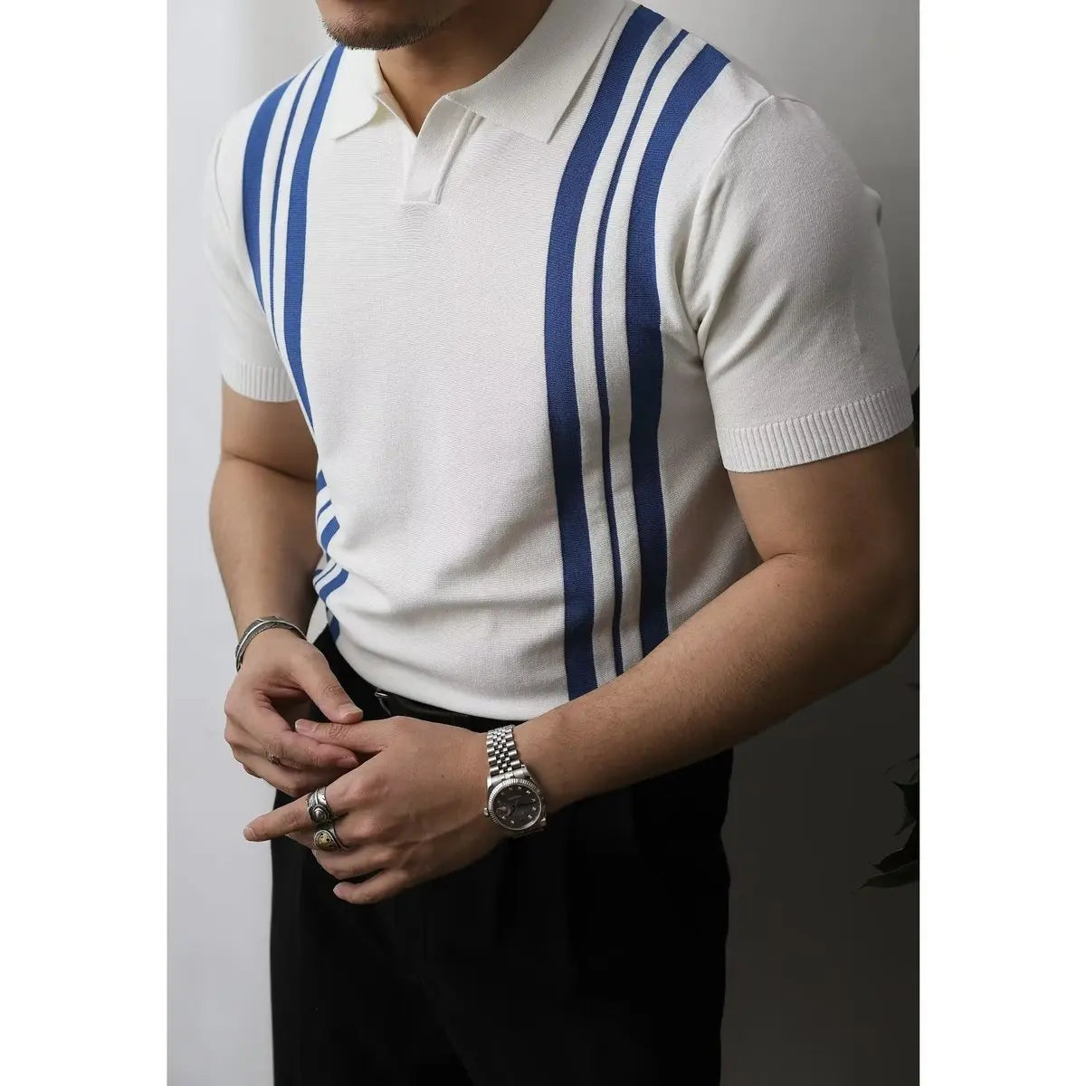 Slim Fit Herren-Poloshirt mit Reißverschluss – Fabrizio