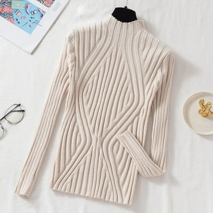 Damen Strickpullover mit Rollkragen und langen Ärmeln – Elodie