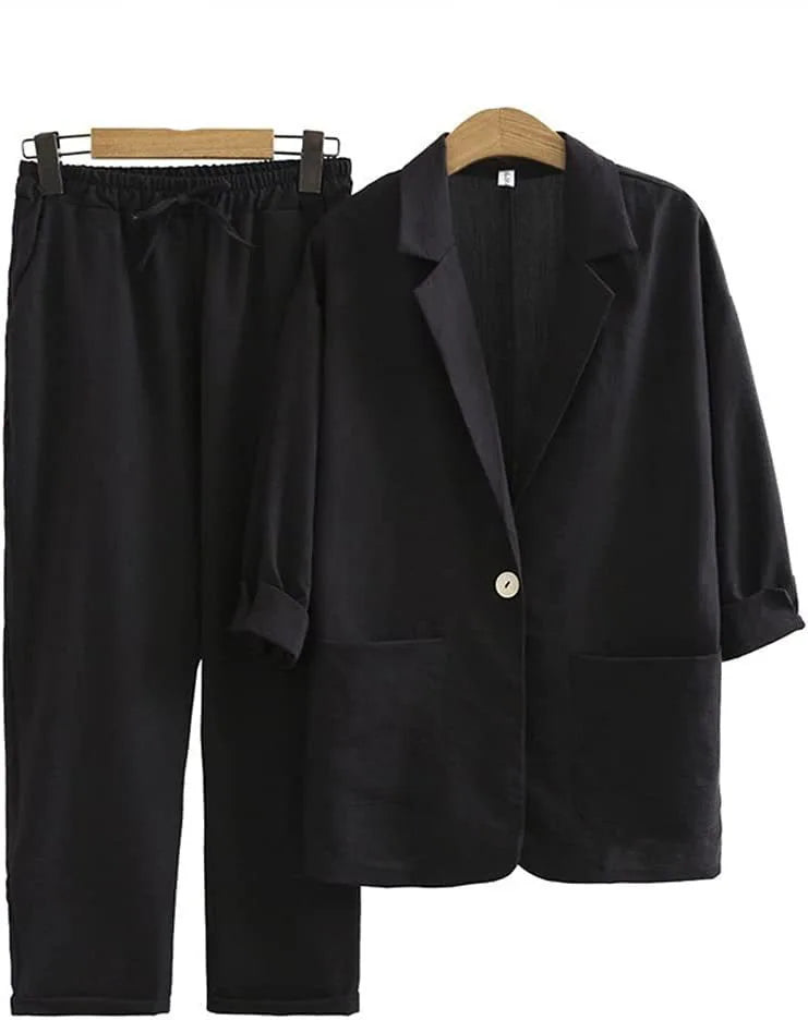 Herbstlich & Stylisch Zweiteiler mit Jäckchen und gerader Hose Damen – Sorella
