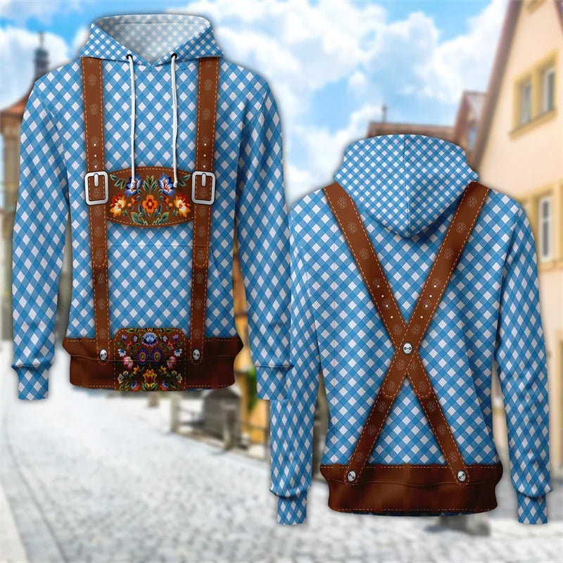 3D Trachten Hoodie mit Bierkrug-Print – ProstZeit Oktoberfest 2026